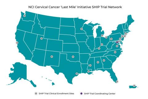Last Mile SHIP Trail Network with 24 clinical enrollment sites across the Unites States and the Coordinating Center in Frederick Maryland