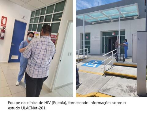 Equipe da clínica de HIV (Puebla), fornecendo informações sobre o estudo ULACNet-201.